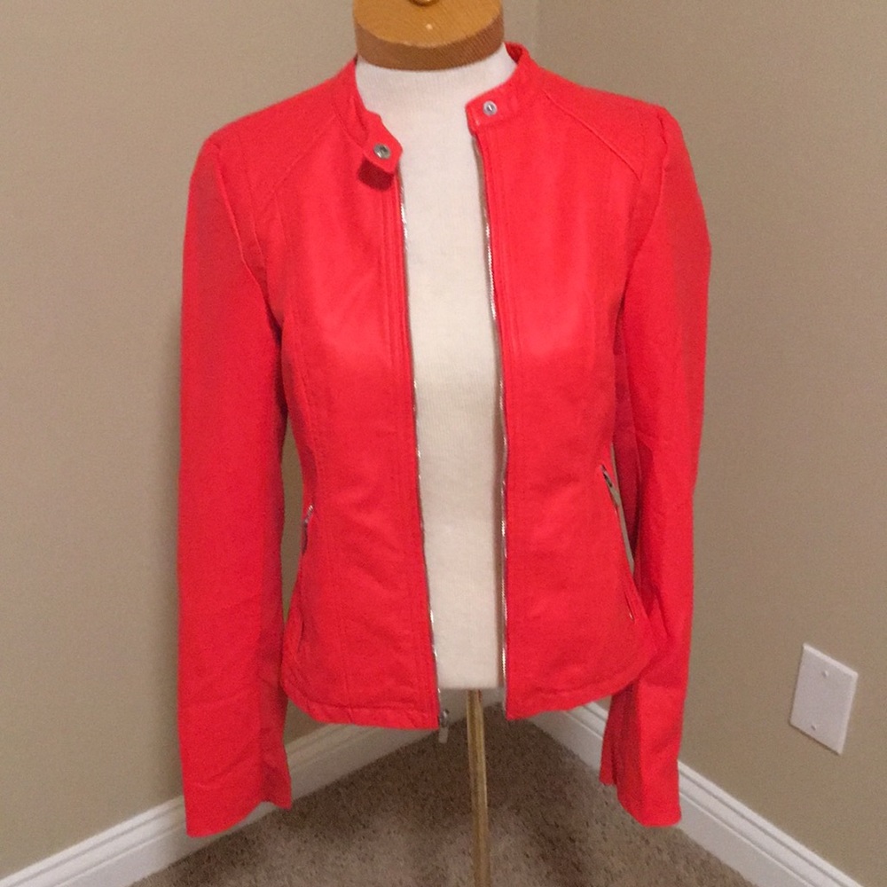 Express Red Orange Minus the Leather Jacket